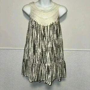 Gimmicks Tie Dye Woven Crinkle Tunic Tank Top XS
